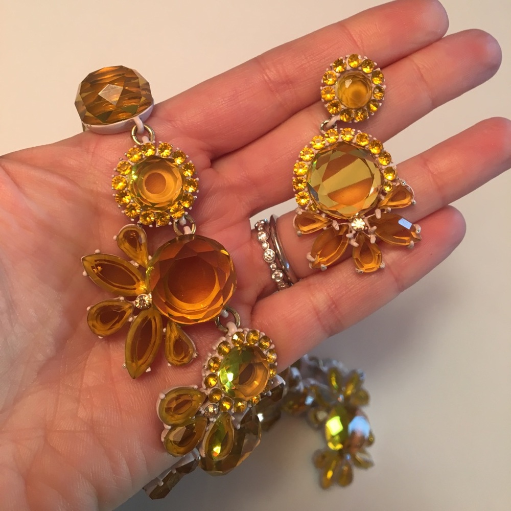 J.Crew Canary Yellow Stone Necklace and Earrings